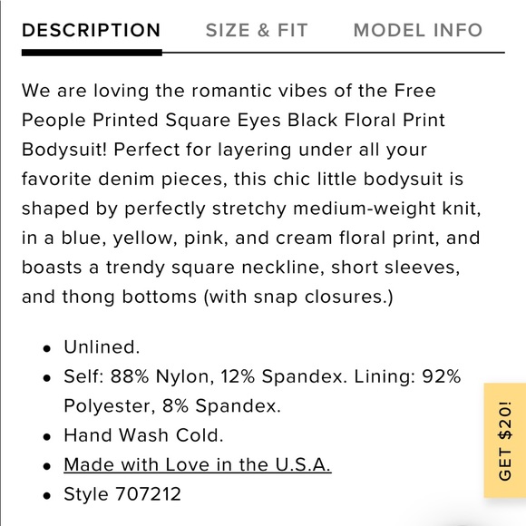 Free People Square Neck Bodysuit XS - Picture 9 of 9